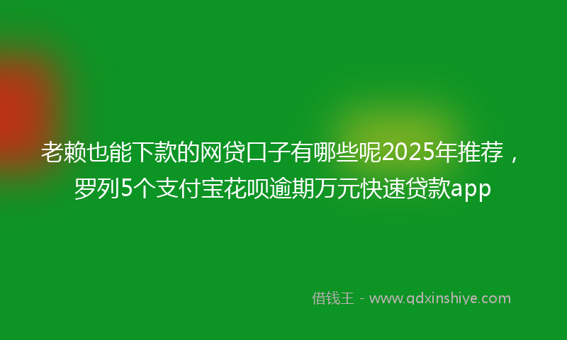 老赖也能下款的网贷口子有哪些呢2025年推荐，罗列5个支付宝花呗逾期万元快速贷款app