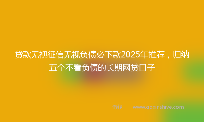贷款无视征信无视负债必下款2025年推荐，归纳五个不看负债的长期网贷口子