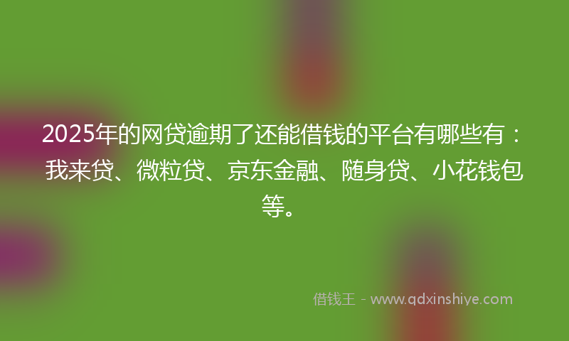 2025年的网贷逾期了还能借钱的平台有哪些有：我来贷、微粒贷、京东金融、随身贷、小花钱包等。