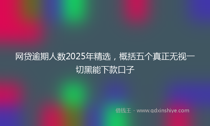 网贷逾期人数2025年精选，概括五个真正无视一切黑能下款口子