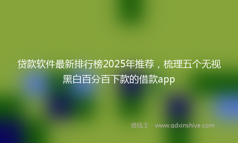 贷款软件最新排行榜2025年推荐，梳理五个无视黑白百分百下款的借款app