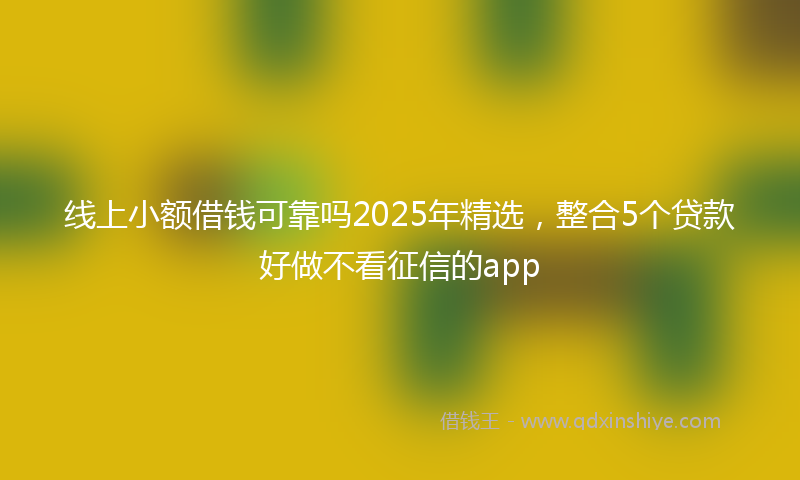 线上小额借钱可靠吗2025年精选，整合5个贷款好做不看征信的app