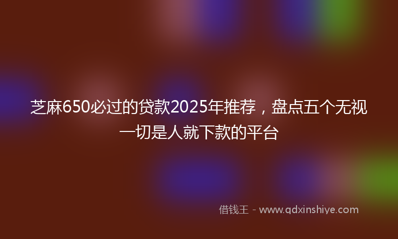 芝麻650必过的贷款2025年推荐，盘点五个无视一切是人就下款的平台