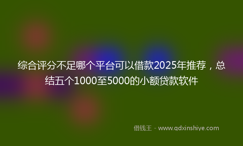 综合评分不足哪个平台可以借款2025年推荐，总结五个1000至5000的小额贷款软件