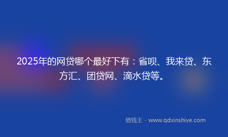 2025年的网贷哪个最好下有：省呗、我来贷、东方汇、团贷网、滴水贷等。