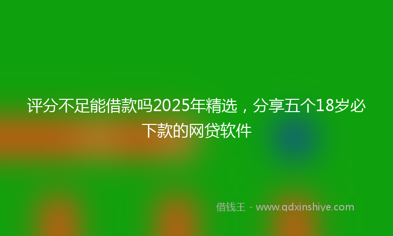 评分不足能借款吗2025年精选，分享五个18岁必下款的网贷软件