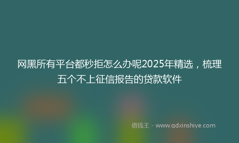 网黑所有平台都秒拒怎么办呢2025年精选，梳理五个不上征信报告的贷款软件