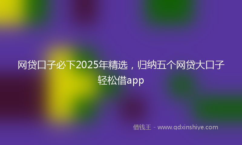网贷口子必下2025年精选，归纳五个网贷大口子轻松借app