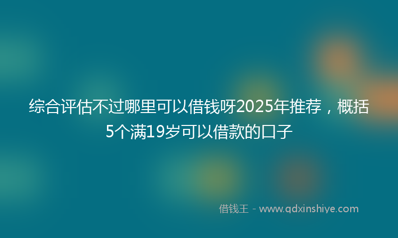 综合评估不过哪里可以借钱呀2025年推荐，概括5个满19岁可以借款的口子