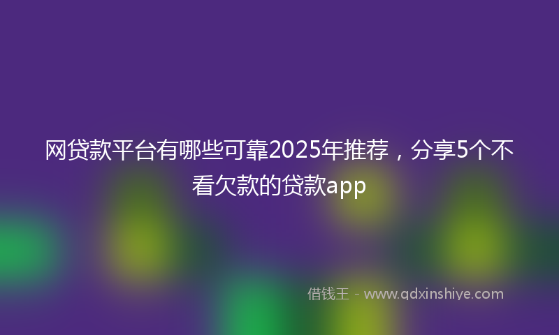 网贷款平台有哪些可靠2025年推荐，分享5个不看欠款的贷款app