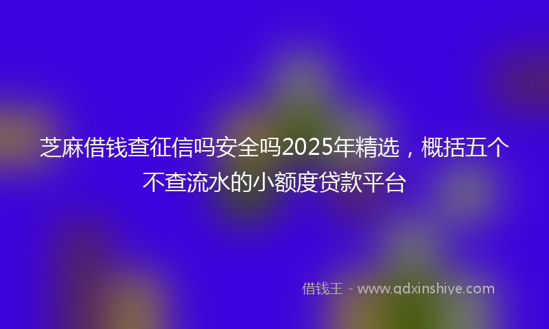 芝麻借钱查征信吗安全吗2025年精选，概括五个不查流水的小额度贷款平台
