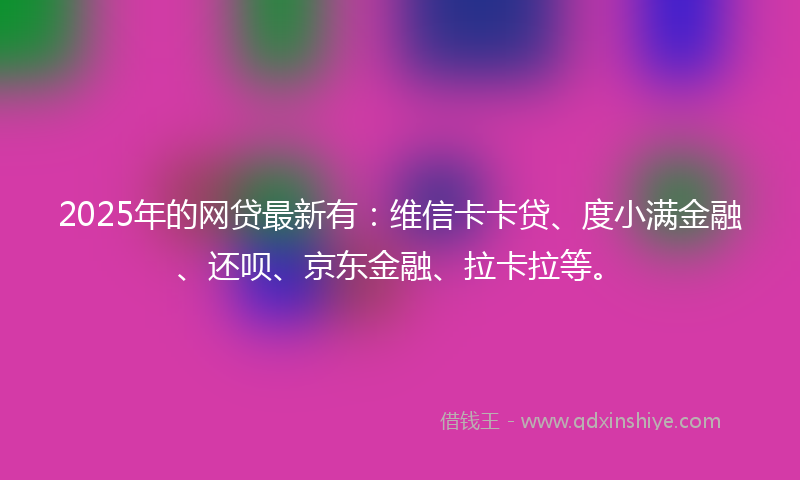 2025年的网贷最新有：维信卡卡贷、度小满金融、还呗、京东金融、拉卡拉等。