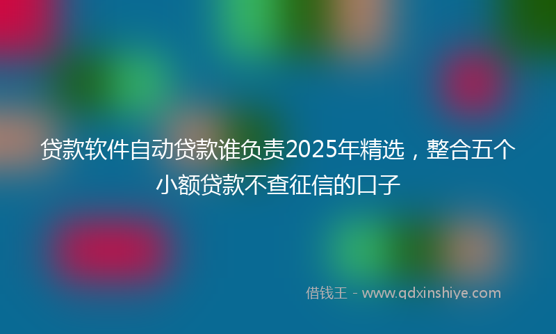 贷款软件自动贷款谁负责2025年精选，整合五个小额贷款不查征信的口子