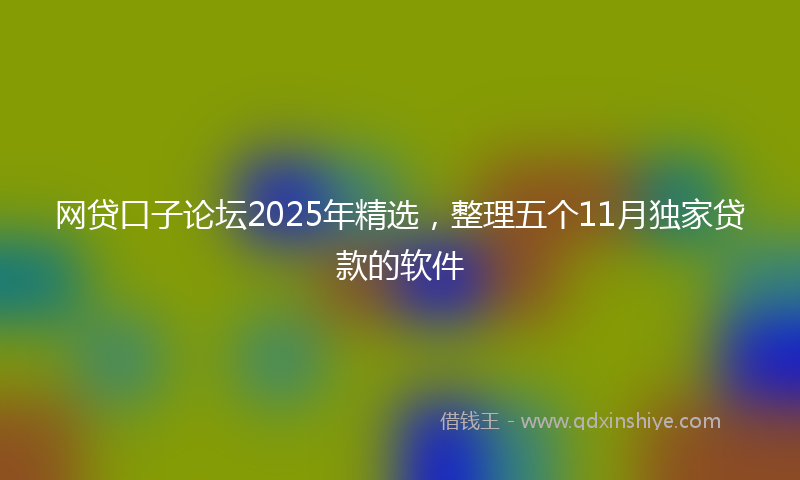网贷口子论坛2025年精选，整理五个11月独家贷款的软件