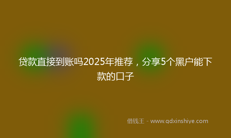 贷款直接到账吗2025年推荐，分享5个黑户能下款的口子