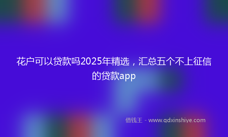 花户可以贷款吗2025年精选，汇总五个不上征信的贷款app