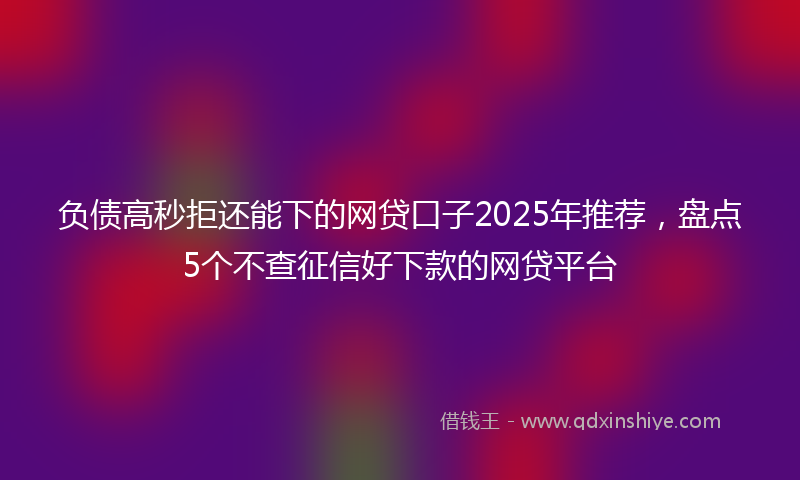 负债高秒拒还能下的网贷口子2025年推荐，盘点5个不查征信好下款的网贷平台