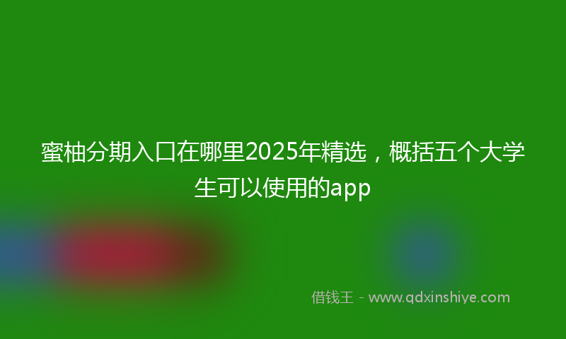 蜜柚分期入口在哪里2025年精选，概括五个大学生可以使用的app