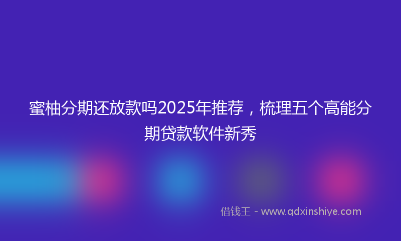 蜜柚分期还放款吗2025年推荐，梳理五个高能分期贷款软件新秀