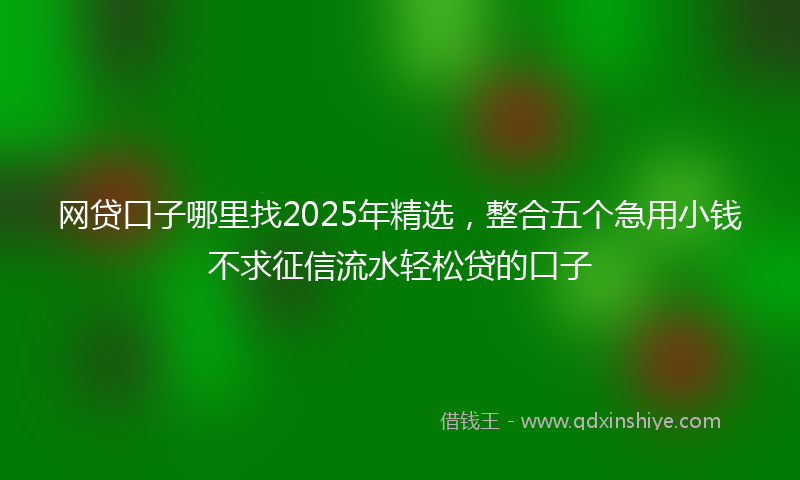 网贷口子哪里找2025年精选，整合五个急用小钱不求征信流水轻松贷的口子