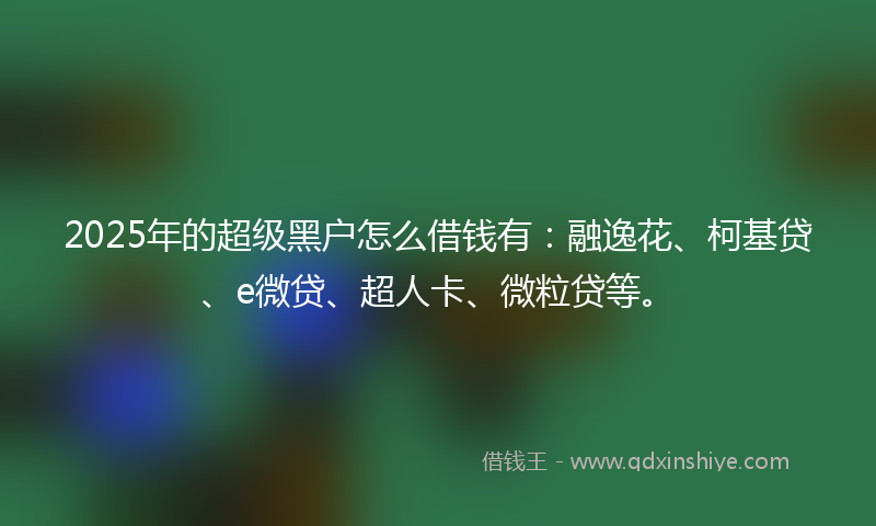 2025年的超级黑户怎么借钱有：融逸花、柯基贷、e微贷、超人卡、微粒贷等。