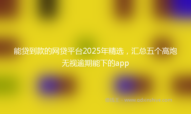 能贷到款的网贷平台2025年精选，汇总五个高炮无视逾期能下的app