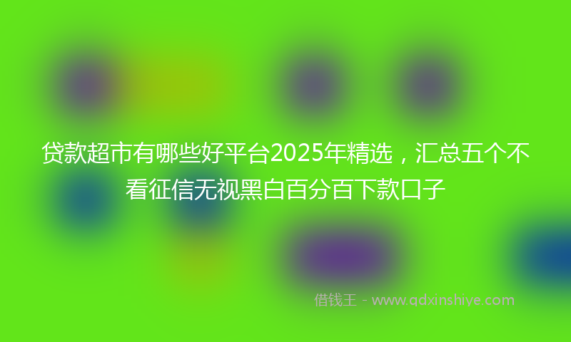 贷款超市有哪些好平台2025年精选，汇总五个不看征信无视黑白百分百下款口子