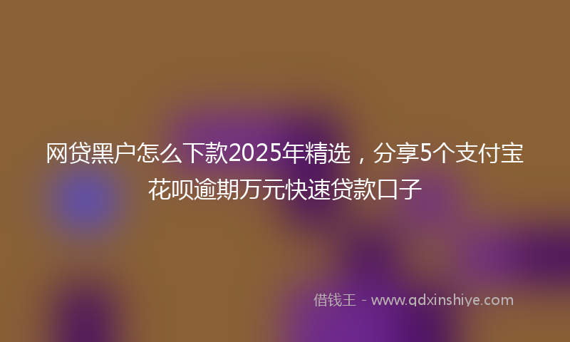 网贷黑户怎么下款2025年精选，分享5个支付宝花呗逾期万元快速贷款口子
