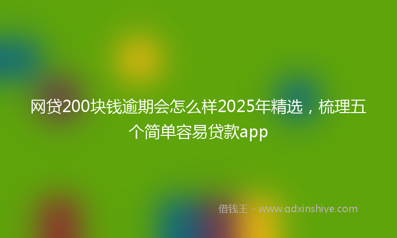 网贷200块钱逾期会怎么样2025年精选，梳理五个简单容易贷款app
