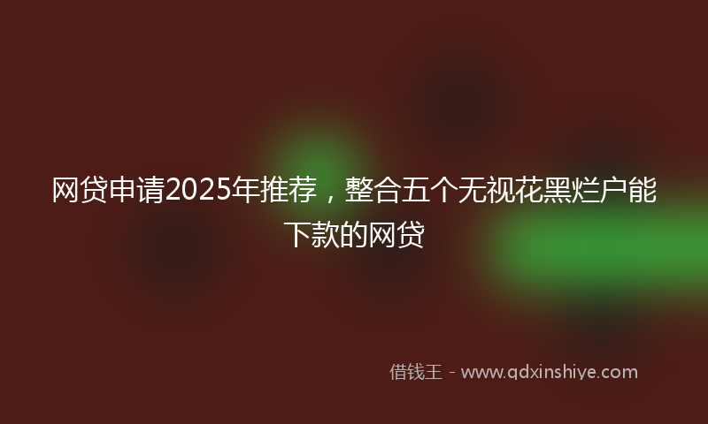网贷申请2025年推荐，整合五个无视花黑烂户能下款的网贷