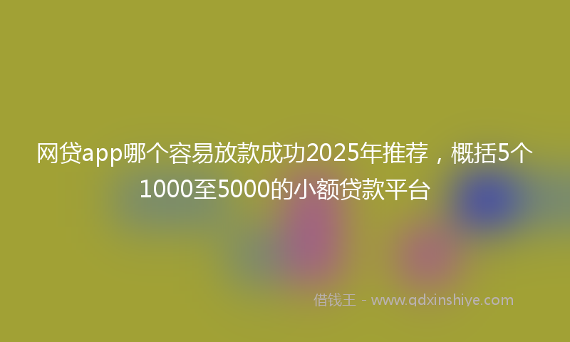 网贷app哪个容易放款成功2025年推荐，概括5个1000至5000的小额贷款平台