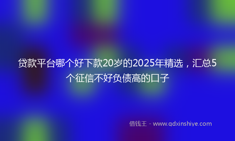 贷款平台哪个好下款20岁的2025年精选，汇总5个征信不好负债高的口子