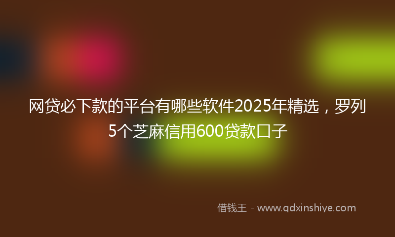 网贷必下款的平台有哪些软件2025年精选，罗列5个芝麻信用600贷款口子