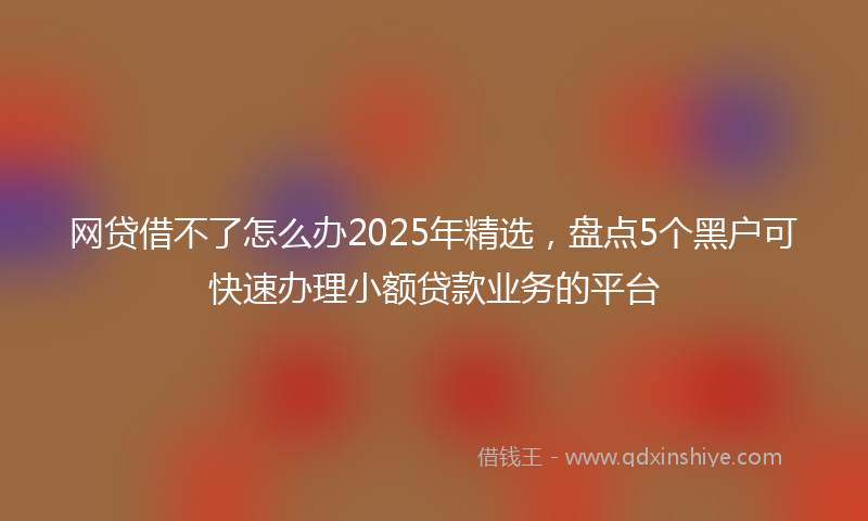 网贷借不了怎么办2025年精选，盘点5个黑户可快速办理小额贷款业务的平台