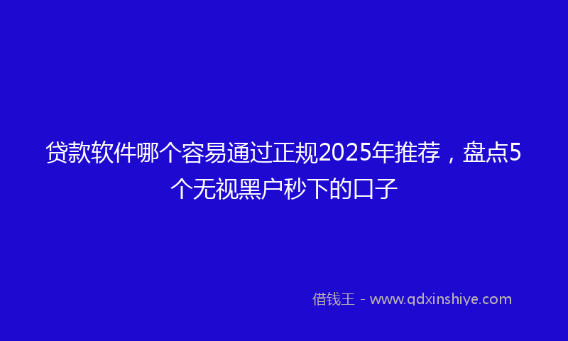 贷款软件哪个容易通过正规2025年推荐，盘点5个无视黑户秒下的口子
