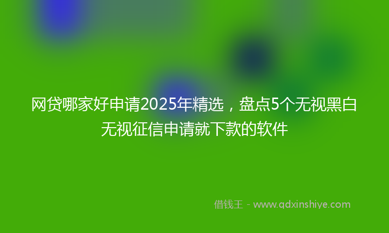 网贷哪家好申请2025年精选，盘点5个无视黑白无视征信申请就下款的软件