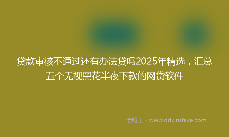 贷款审核不通过还有办法贷吗2025年精选，汇总五个无视黑花半夜下款的网贷软件
