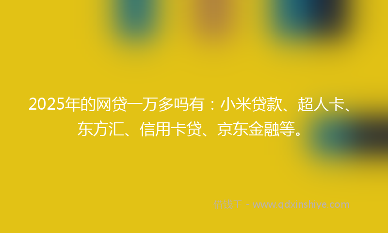 2025年的网贷一万多吗有：小米贷款、超人卡、东方汇、信用卡贷、京东金融等。