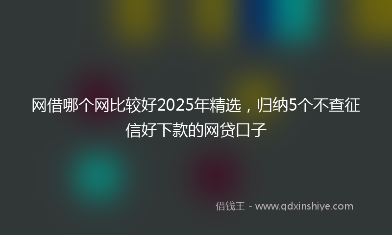 网借哪个网比较好2025年精选，归纳5个不查征信好下款的网贷口子