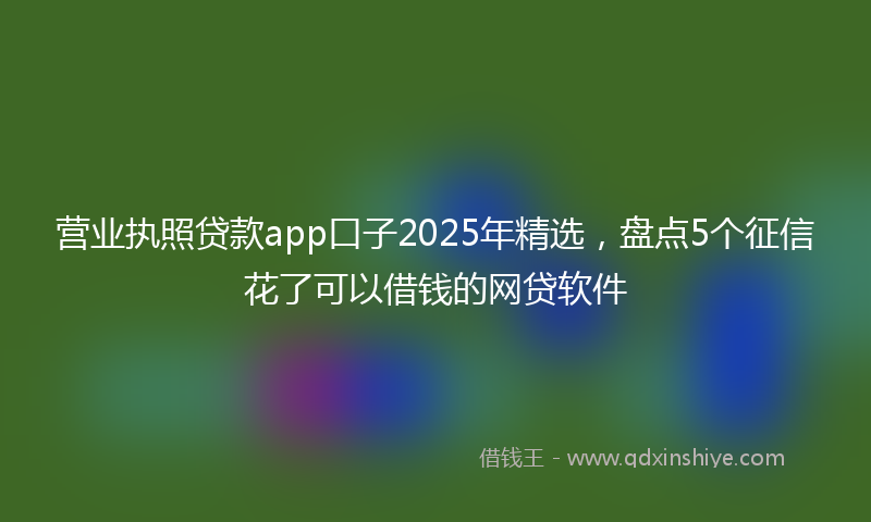 营业执照贷款app口子2025年精选，盘点5个征信花了可以借钱的网贷软件