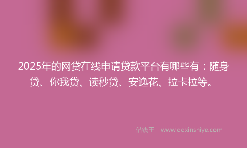 2025年的网贷在线申请贷款平台有哪些有：随身贷、你我贷、读秒贷、安逸花、拉卡拉等。