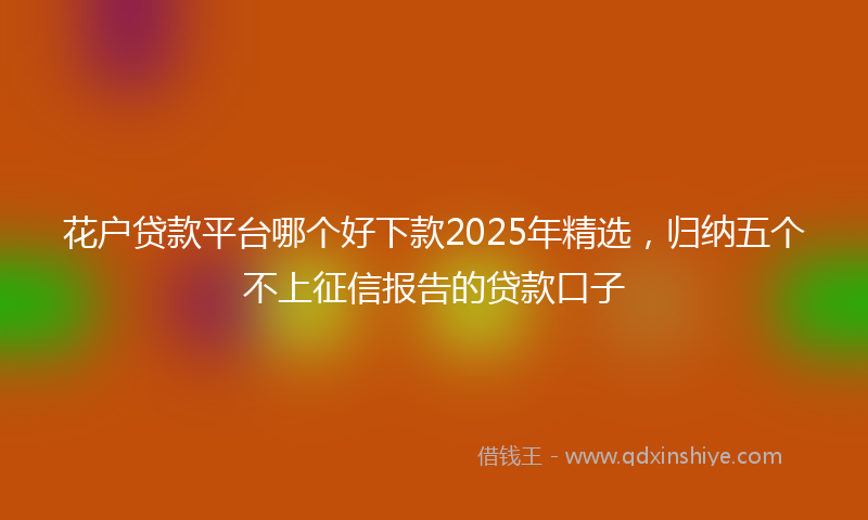 花户贷款平台哪个好下款2025年精选，归纳五个不上征信报告的贷款口子