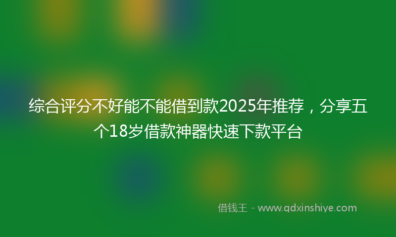 综合评分不好能不能借到款2025年推荐，分享五个18岁借款神器快速下款平台