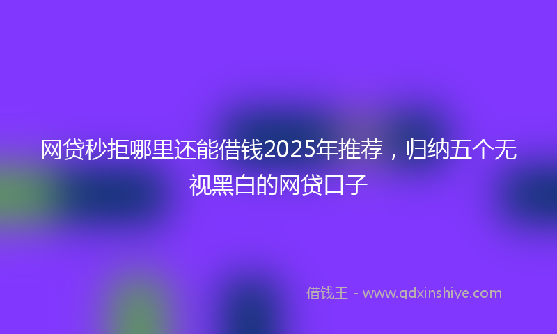 网贷秒拒哪里还能借钱2025年推荐，归纳五个无视黑白的网贷口子
