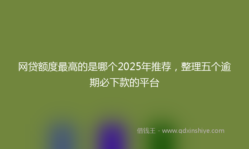 网贷额度最高的是哪个2025年推荐，整理五个逾期必下款的平台