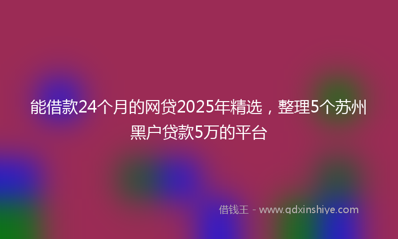 能借款24个月的网贷2025年精选，整理5个苏州黑户贷款5万的平台