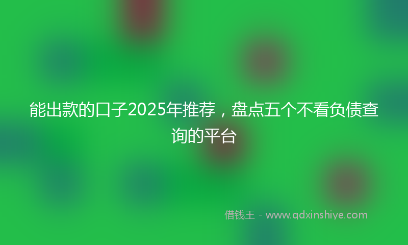 能出款的口子2025年推荐，盘点五个不看负债查询的平台