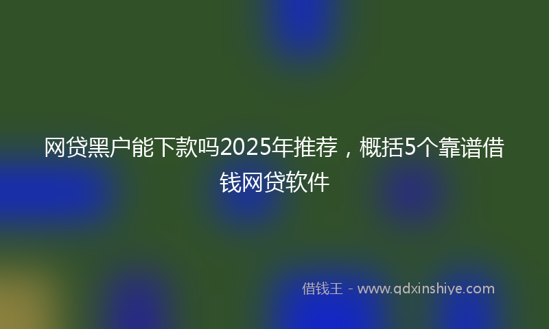 网贷黑户能下款吗2025年推荐，概括5个靠谱借钱网贷软件