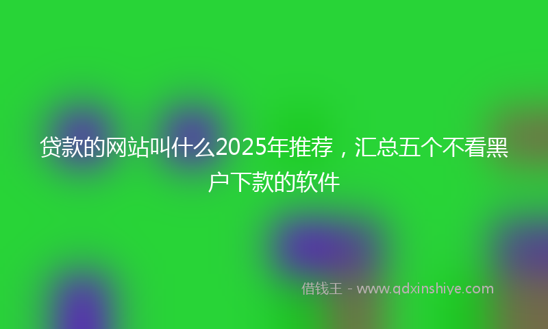 贷款的网站叫什么2025年推荐，汇总五个不看黑户下款的软件
