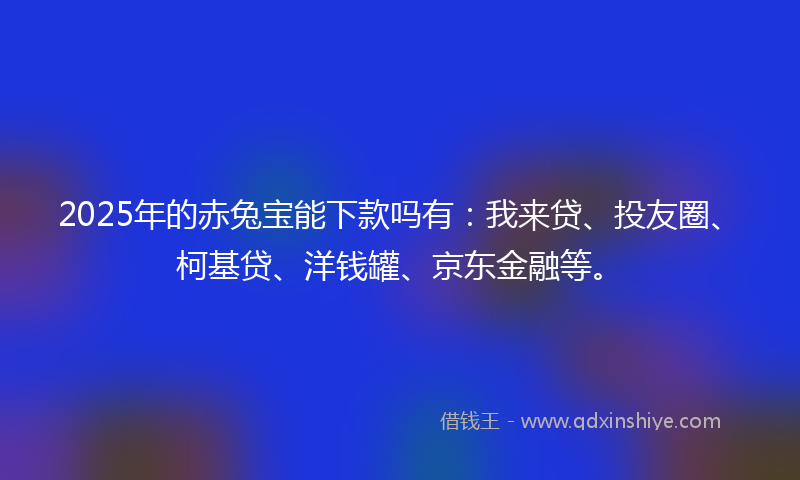 2025年的赤兔宝能下款吗有：我来贷、投友圈、柯基贷、洋钱罐、京东金融等。